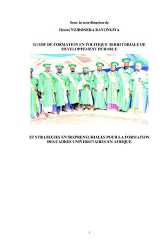 Guide de Formation en Politique Territoriale de Développement Durable - Tome 1