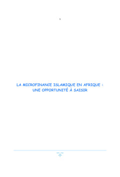 La microfinance islamique en Afrique: une opportunité à saisir
