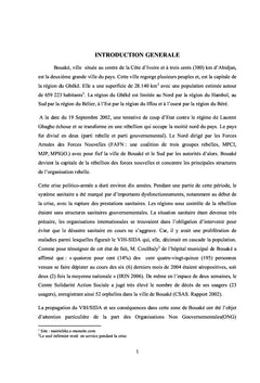 Lutte contre le VIH/Sida en situation de crise armée à Bouaké