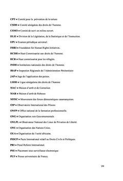Droits fondamentaux et pratique de l'application des peines au Sénégal
