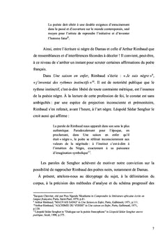 Rimbaud et Damas: Étude de Poétiques et d'Esthetiques comparées