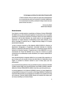 Reconfigurations territoriales soutenables des déplacés en Colombie