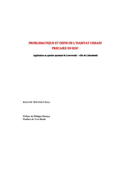 Problématique et défis de l'habitat urbain précaire en RD Congo