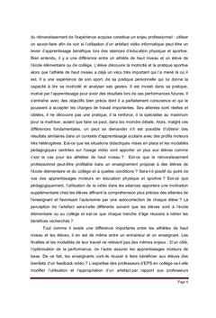 Un dispositif vidéo-informatique pour réguler l'apprentissage en EPS