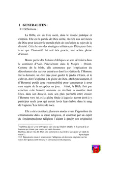 Grandes périodes bibliques et Introduction aux livres de la Bible