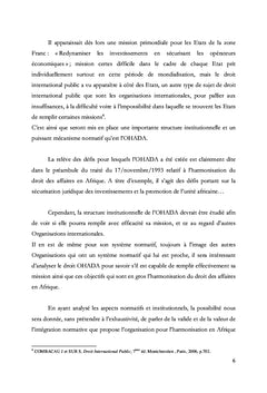 L'harmonisation en Afrique du droit des affaires à travers l'OHADA