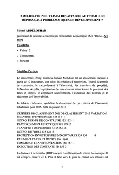 Eléments de dynamique de l'économie du développement