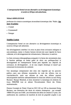 Eléments de dynamique de l'économie du développement