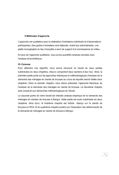 Analyse de la Demande des Ménages en Viande de Brousse à Bangui