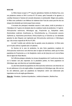Étude de la nematofaune associé au bananier au Burkina Faso