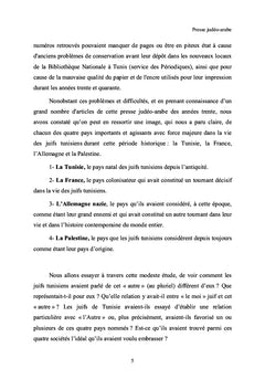 L'autre chez les Juifs de Tunisie à travers la presse judéo-arabe