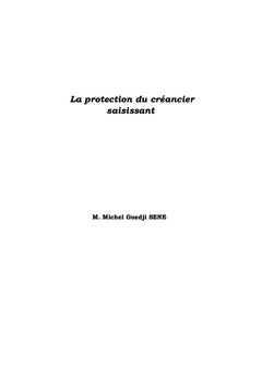 La protection du créancier saisissant