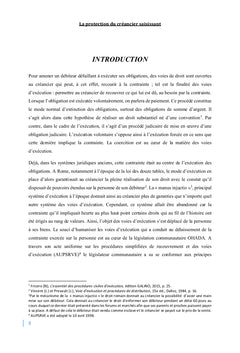 La protection du créancier saisissant