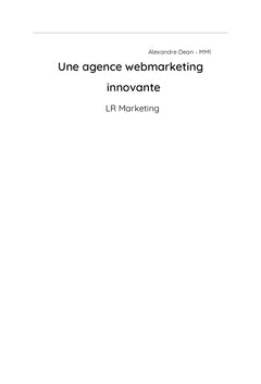 Une agence webmarketing innovante