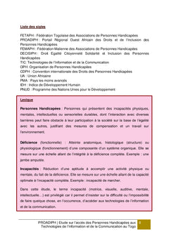 Études sur l'accès des personnes handicapées aux TIC au Togo