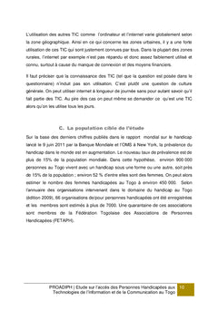 Études sur l'accès des personnes handicapées aux TIC au Togo