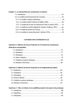 Etude des Connaissances Perceptives chez les sportifs experts