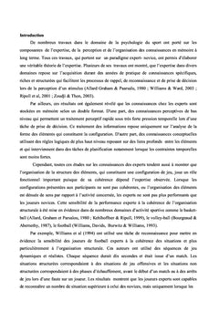 Etude des Connaissances Perceptives chez les sportifs experts