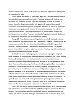 Etude des Connaissances Perceptives chez les sportifs experts