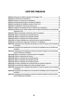 Modélisation et Simulation d'un Réacteur Catalytique a Lit Fixe