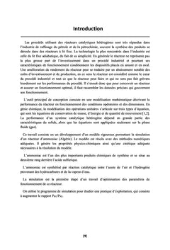 Modélisation et Simulation d'un Réacteur Catalytique a Lit Fixe
