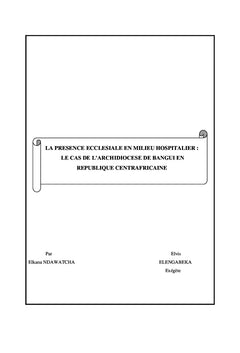 Présence ecclésiale en milieu hospitalier