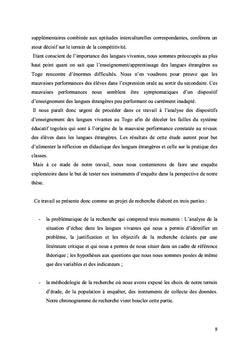 Analyse des dispositifs d'enseignement des langues vivantes au Togo