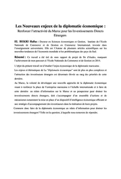 Les nouveaux enjeux de la diplomatie économique marocaine