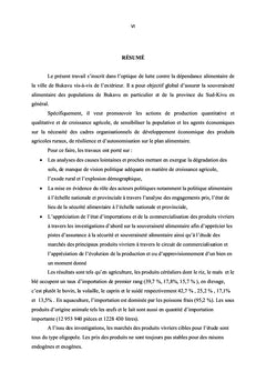 Analyse de la politique alimentaire dans la ville de Bukavu