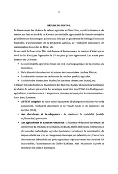 Financement des chaînes de valeurs agricoles au Nord-Kivu/RDC
