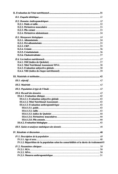 Evaluation de l'état nutritionnel des patients dialysés