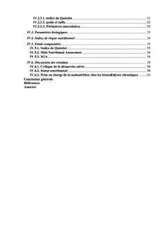 Evaluation de l'état nutritionnel des patients dialysés