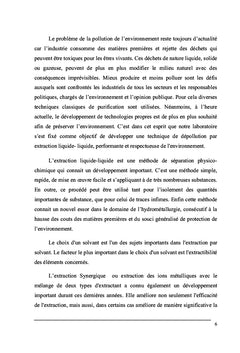 Extraction synergique de Cu(II) et du Co(II) par l'acide caprique