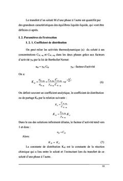 Extraction synergique de Cu(II) et du Co(II) par l'acide caprique