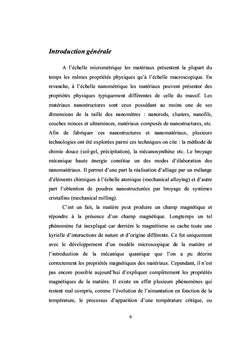 Evolution des propriétés magnétiques d'un alliage nanocristallin.