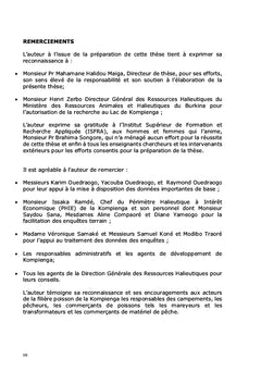 Communautés de Pêche et Ressources Halieutiques au lac Kompienga