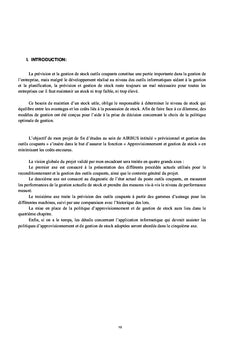 Prévision et gestion des outils coupants