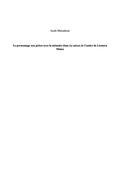 Le personnage aux prises avec la mémoire