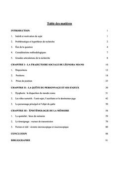 Le personnage aux prises avec la mémoire