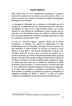 L'impact du changement climatique au Mali (cas de la commune de Yoro)