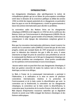 L'impact du changement climatique au Mali (cas de la commune de Yoro)