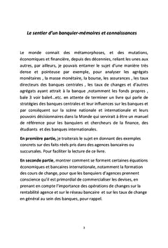 Sentier d'un banquier: mémoires et connaissances