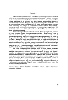 Synergie dans l'écriture romanesque et poétique post-coloniales