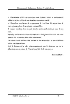 Micro-anatomie du Faisceau Occipito-Frontal Inférieur