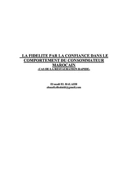La fidélité par la confiance dans le comportement du consommateur