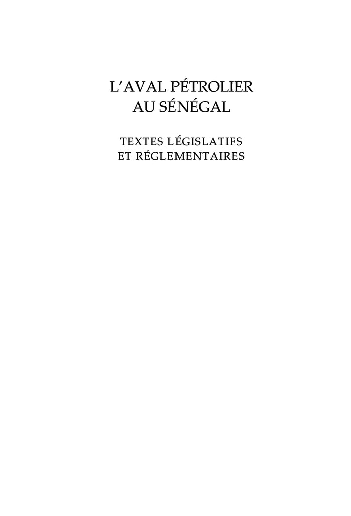 L'Aval Pétrolier au Sénégal