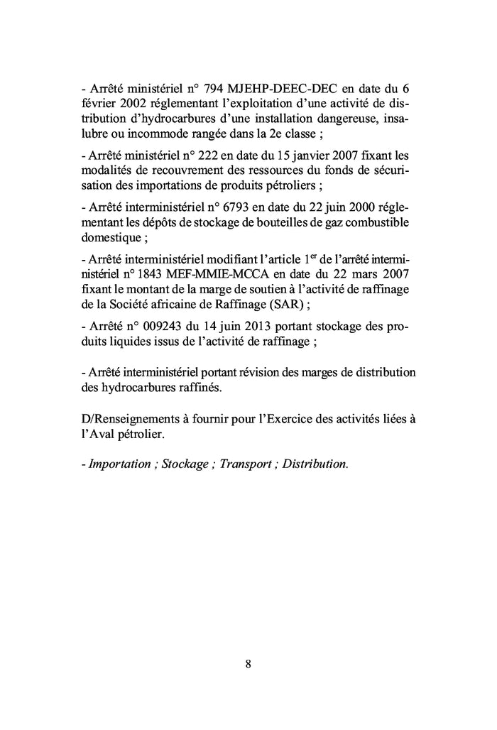 L'Aval Pétrolier au Sénégal