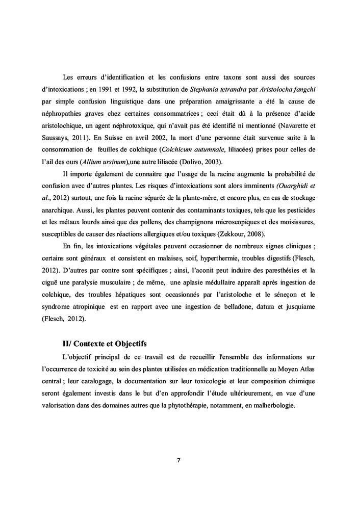 Plantes médicinales au Moyen Atlas central entre thérapie et toxicité