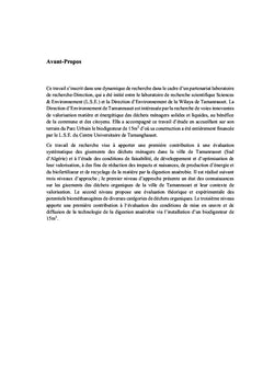 Production du méthane et du biofertiliseur