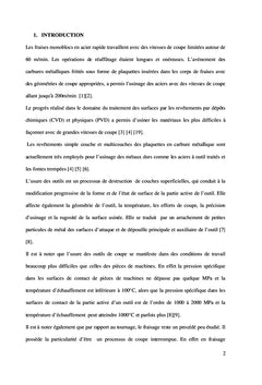 Impact du revêtement de l'outil sur l'usure et la rugosité en fraisage
